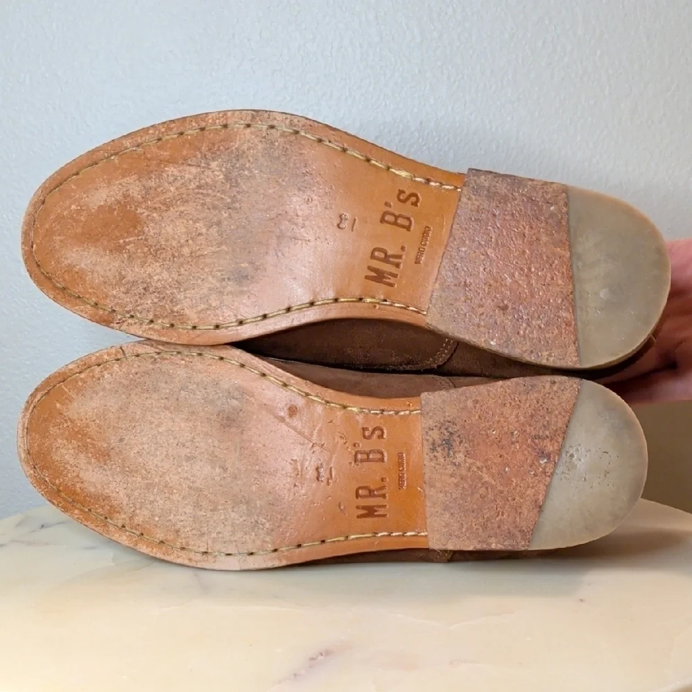 Brown Suede Derby Style Shoes
